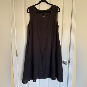 KOZAN Reese Midi Dress Black Size Large Gauzy Cotton Made in Turkey
